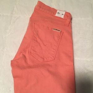 Krista crop Hudson pants. Peach color